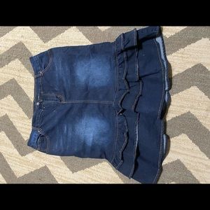 Denim ruffle skirt